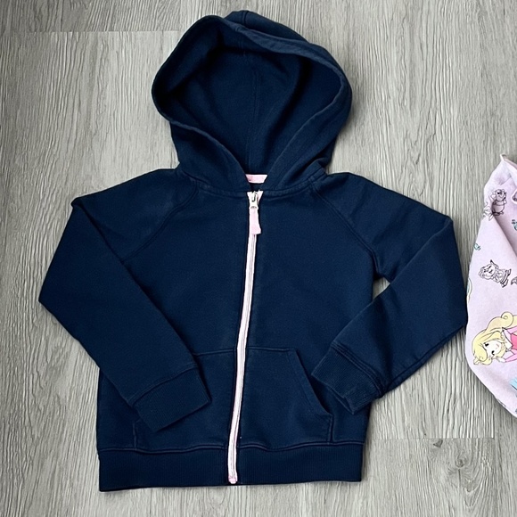Little Girl's Disney Princess & Solid Blue Full Zip Hooded Sweat Jackets Size 4T - Picture 2 of 13